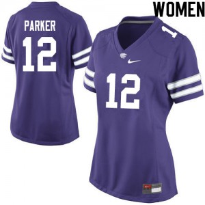 Women's Kansas State Wildcats AJ Parker #12 Football Purple Jerseys 370950-618