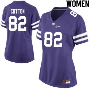 Womens Kansas State Wildcats Cameron Cotton #82 Purple High School Jersey 258413-536
