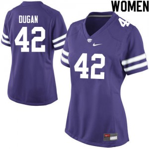 Womens Kansas State Wildcats Chris Dugan #42 Purple Embroidery Jerseys 593033-466