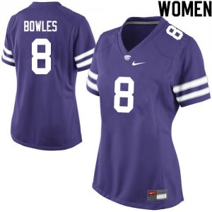 Womens Kansas State Wildcats Daron Bowles #8 Player Purple Jersey 790837-964