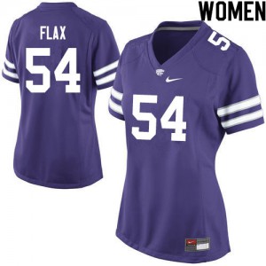 Women's Kansas State Wildcats Joe Flax #54 Purple Embroidery Jersey 470639-950