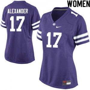 Women Kansas State Wildcats Jonathan Alexander #17 Official Purple Jersey 117474-167