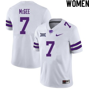 Womens Kansas State Wildcats Kevion McGee #7 Stitched White Jersey 383850-287