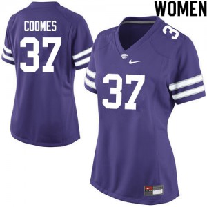 Womens Kansas State Wildcats Kirk Coomes #37 Purple Stitched Jerseys 598766-693