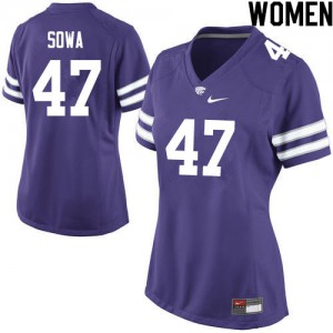 Women's Kansas State Wildcats Luke Sowa #47 Purple Stitched Jerseys 342022-291