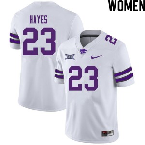 Women Kansas State Wildcats Marcus Hayes #23 White Stitch Jerseys 380870-627