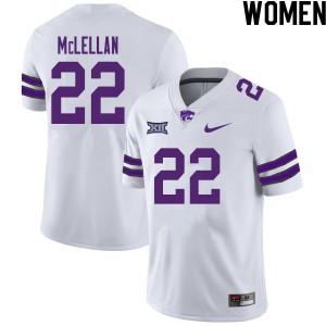 Women Kansas State Wildcats Nick McLellan #22 Football White Jerseys 317988-294