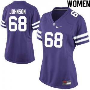 Womens Kansas State Wildcats Noah Johnson #68 Official Purple Jersey 486973-953