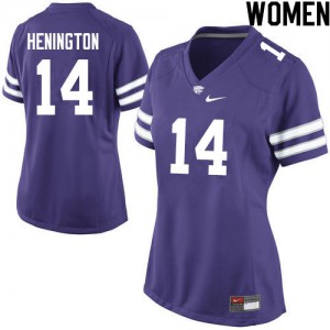 Womens Kansas State Wildcats Ryan Henington #14 Purple Stitch Jersey 628109-288