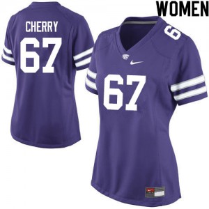 Women Kansas State Wildcats Shane Cherry #67 Purple NCAA Jersey 242968-266