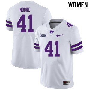 Womens Kansas State Wildcats Austin Moore #41 Official White Jersey 927701-259
