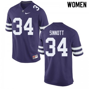 Womens Kansas State Wildcats Ben Sinnott #34 Player Purple Jerseys 169378-883