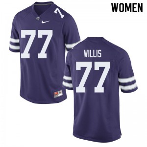 Women Kansas State Wildcats Carver Willis #77 Purple NCAA Jersey 798153-952