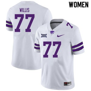 Womens Kansas State Wildcats Carver Willis #77 Football White Jersey 699146-576