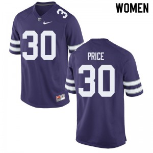 Women Kansas State Wildcats Clyde Price #30 Official Purple Jersey 590402-987