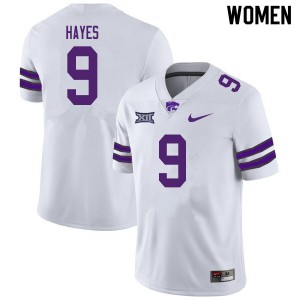 Women's Kansas State Wildcats Demarrquese Hayes #9 Player White Jerseys 590504-312