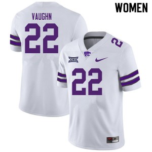 Women Kansas State Wildcats Deuce Vaughn #22 White Stitch Jersey 218201-757
