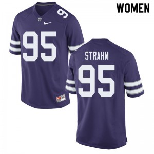 Women's Kansas State Wildcats Elliott Strahm #95 Player Purple Jerseys 378300-624