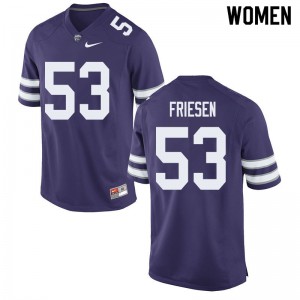 Womens Kansas State Wildcats Jace Friesen #53 College Purple Jersey 157811-418