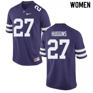 Women Kansas State Wildcats Jake Huggins #27 Football Purple Jersey 723771-362
