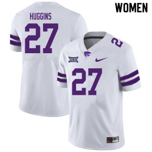 Women's Kansas State Wildcats Jake Huggins #27 White NCAA Jersey 769013-560