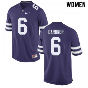Women's Kansas State Wildcats Justin Gardner #6 Purple University Jerseys 627657-758