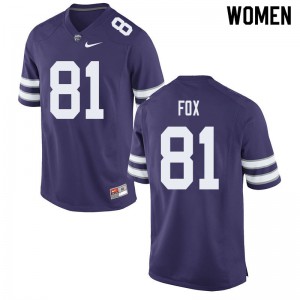 Women Kansas State Wildcats Konner Fox #81 Purple Stitched Jersey 205292-247
