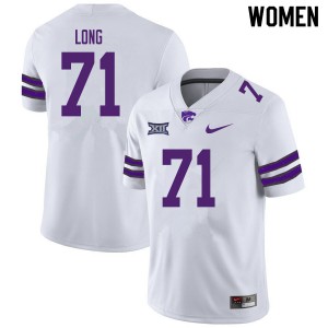 Women Kansas State Wildcats Logan Long #71 White Football Jersey 986210-349