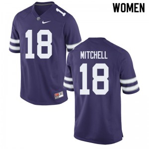 Women's Kansas State Wildcats Malachi Mitchell #18 Purple University Jersey 240481-889
