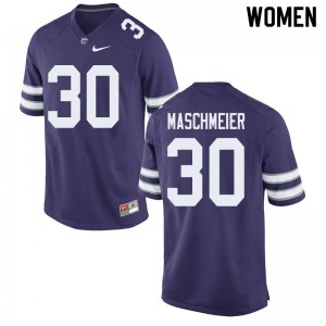 Womens Kansas State Wildcats Matthew Maschmeier #30 Official Purple Jerseys 401346-197