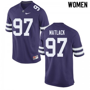Women Kansas State Wildcats Nate Matlack #97 Official Purple Jersey 883242-811