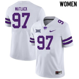 Womens Kansas State Wildcats Nate Matlack #97 College White Jerseys 747315-900
