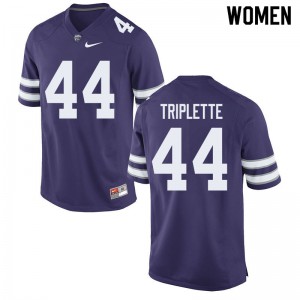 Womens Kansas State Wildcats Ronald Triplette #44 Purple University Jersey 836399-233