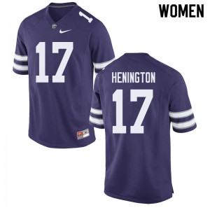Women's Kansas State Wildcats Ryan Henington #17 Alumni Purple Jersey 978940-145