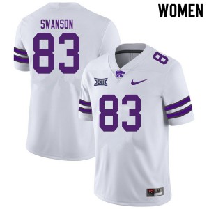 Women's Kansas State Wildcats Will Swanson #83 University White Jersey 556309-770