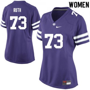 Womens Kansas State Wildcats Alec Ruth #73 Stitch Purple Jersey 444327-589