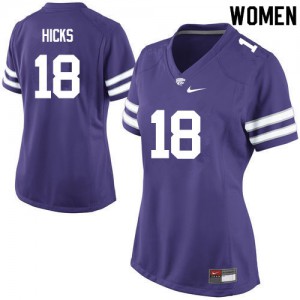 Women's Kansas State Wildcats Andrew Hicks #18 Purple High School Jersey 723372-349