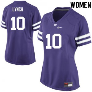 Women's Kansas State Wildcats Blake Lynch #10 Embroidery Purple Jerseys 187518-359
