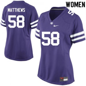 Women Kansas State Wildcats Breontae Matthews #58 Official Purple Jersey 688638-986