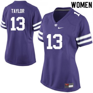 Womens Kansas State Wildcats Chabastin Taylor #13 Stitched Purple Jerseys 884166-482