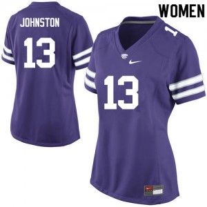 Women Kansas State Wildcats Chase Johnston #13 Embroidery Purple Jersey 204541-254