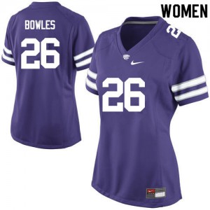 Women's Kansas State Wildcats Daron Bowles #26 Football Purple Jersey 902995-713