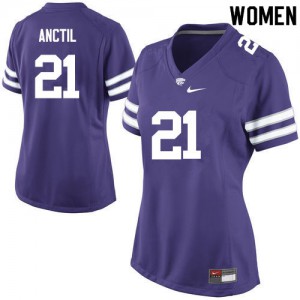 Women Kansas State Wildcats Devin Anctil #21 Official Purple Jersey 494498-194