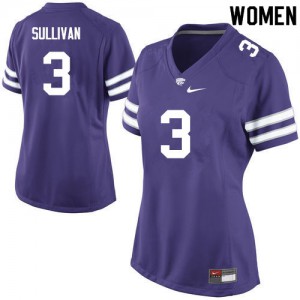 Women's Kansas State Wildcats Elijiah Sullivan #3 Purple High School Jersey 336470-602