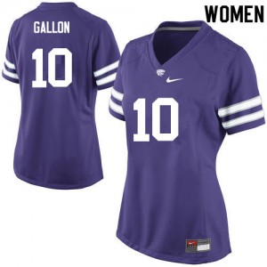 Women Kansas State Wildcats Eric Gallon #10 Embroidery Purple Jerseys 838421-755