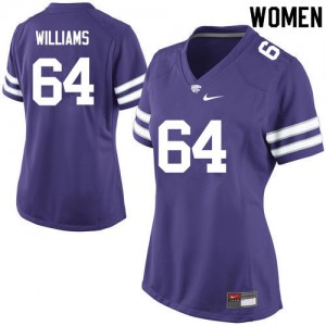 Womens Kansas State Wildcats Glenn Williams #64 College Purple Jerseys 743356-427