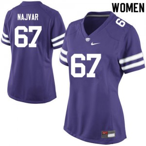 Womens Kansas State Wildcats Reid Najvar #67 Purple Stitched Jerseys 923291-669