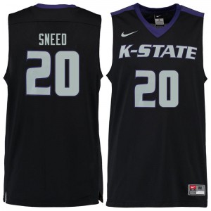Mens Kansas State Wildcats Xavier Sneed #20 Stitched Black Jersey 134625-419