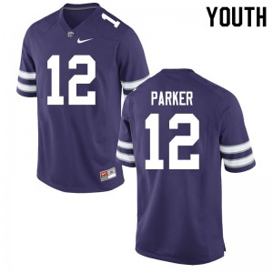 Youth Kansas State Wildcats AJ Parker #12 Purple Player Jerseys 642867-963