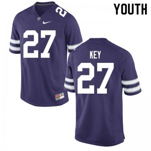 Youth Kansas State Wildcats Cameron Key #27 Purple Official Jersey 912493-791